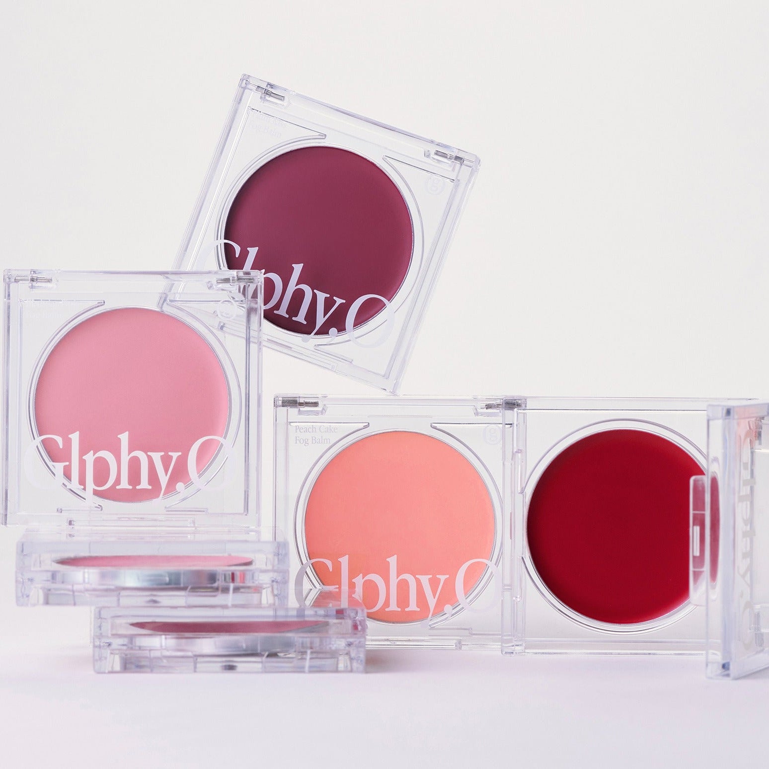 GLPHYO Fog Balm3.2g de la marque GLPHYO, présenté dans un packaging transparent avec teintes rosées.