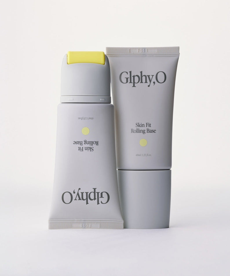 GLPHYO Skin Fit Rolling Base 40ml de la marque GlyphO, photo produit sur fond clair, flacon et tube