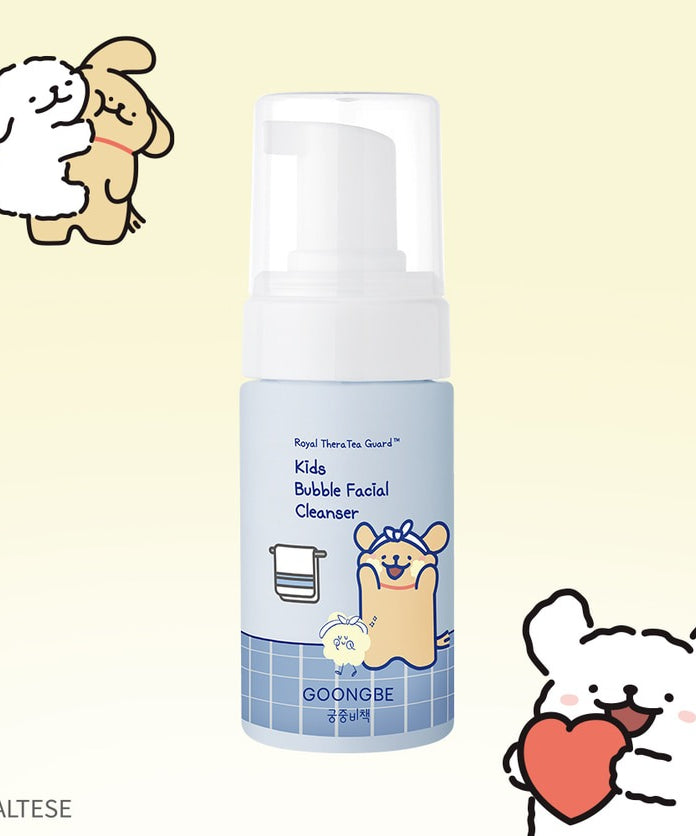 GOONGBE  Kids Bubble Facial Cleanser 100ml [Gungjungbicheok x Maltese] : flacon pour enfants, illustration Malteser, nettoyant visage.