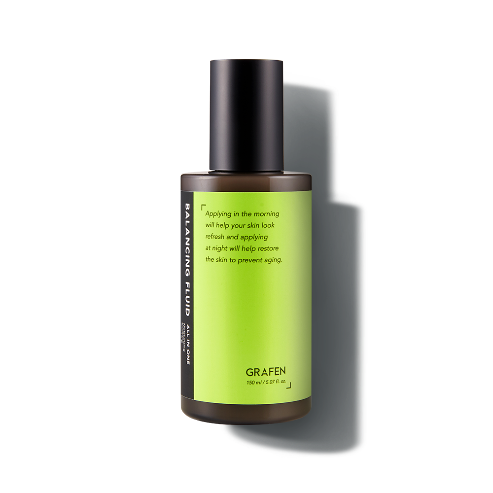 GRAFEN  Calming Green Lotion 160ml, lotion verte apaisante sur fond sombre, bouteille de marque GRAFEN.