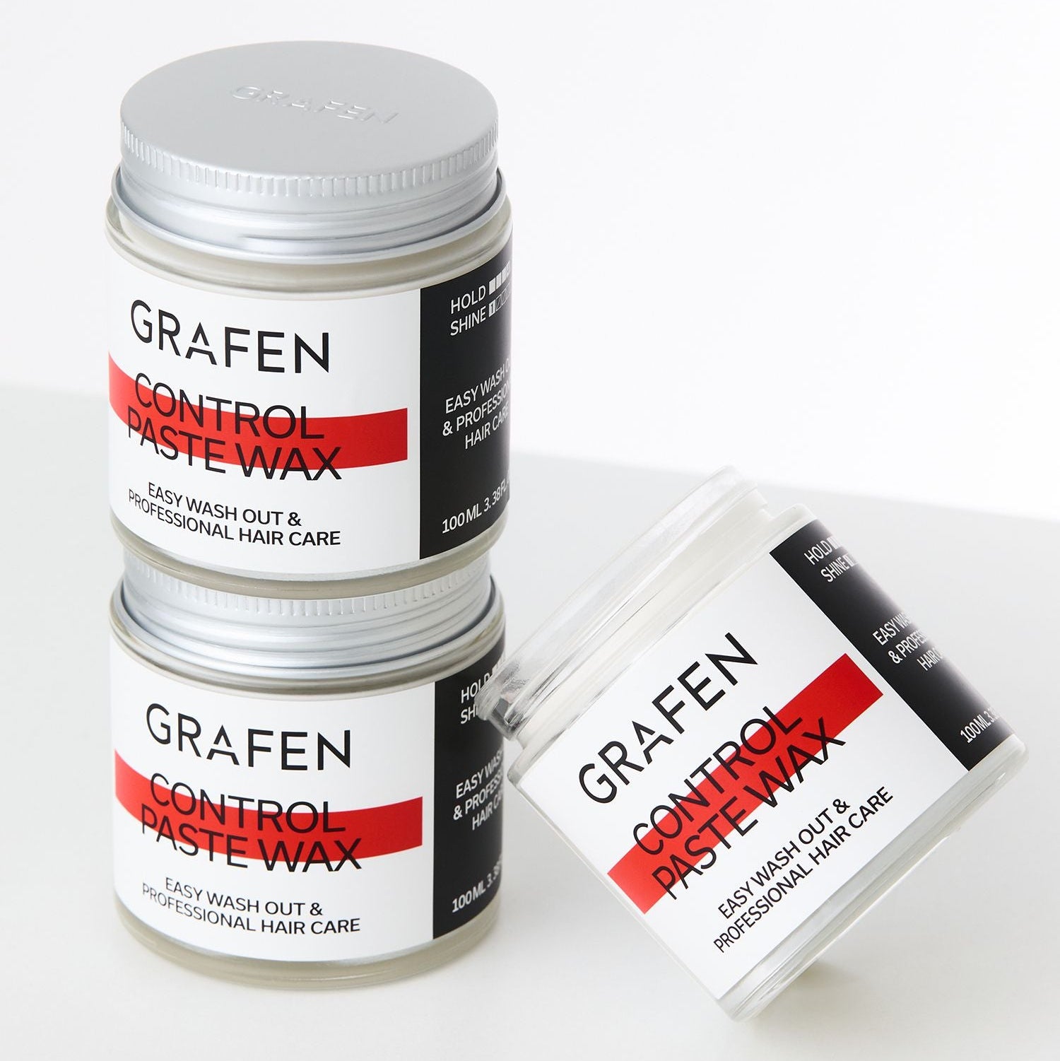 GRAFEN  Control Paste Wax 100ml, pot et étui sur fond clair, cire coiffante de la marque GRAFEN