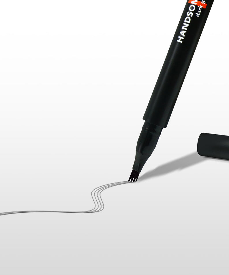 GRAFEN  Handsome Tattoo Brow 0.8g, stylo applicateur pour sourcils, noir, dessin de traits sur fond blanc.