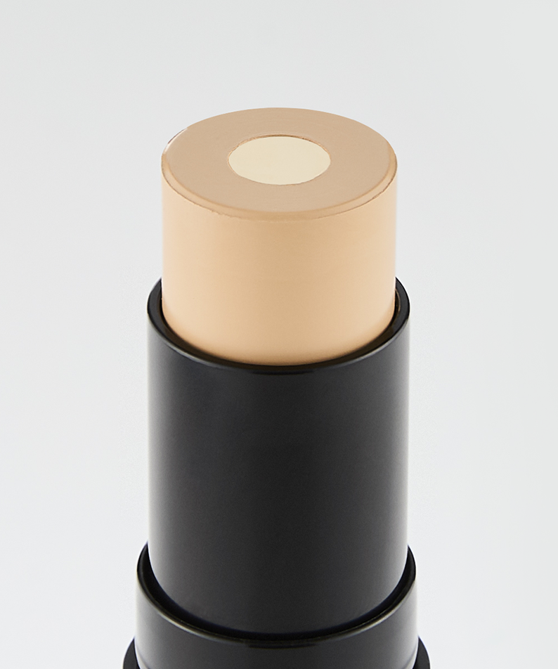 GRAFEN  Match Up Cover Stick Foundation 12g, stick correcteur beige sur fond blanc, packaging noir et ouverture visible.