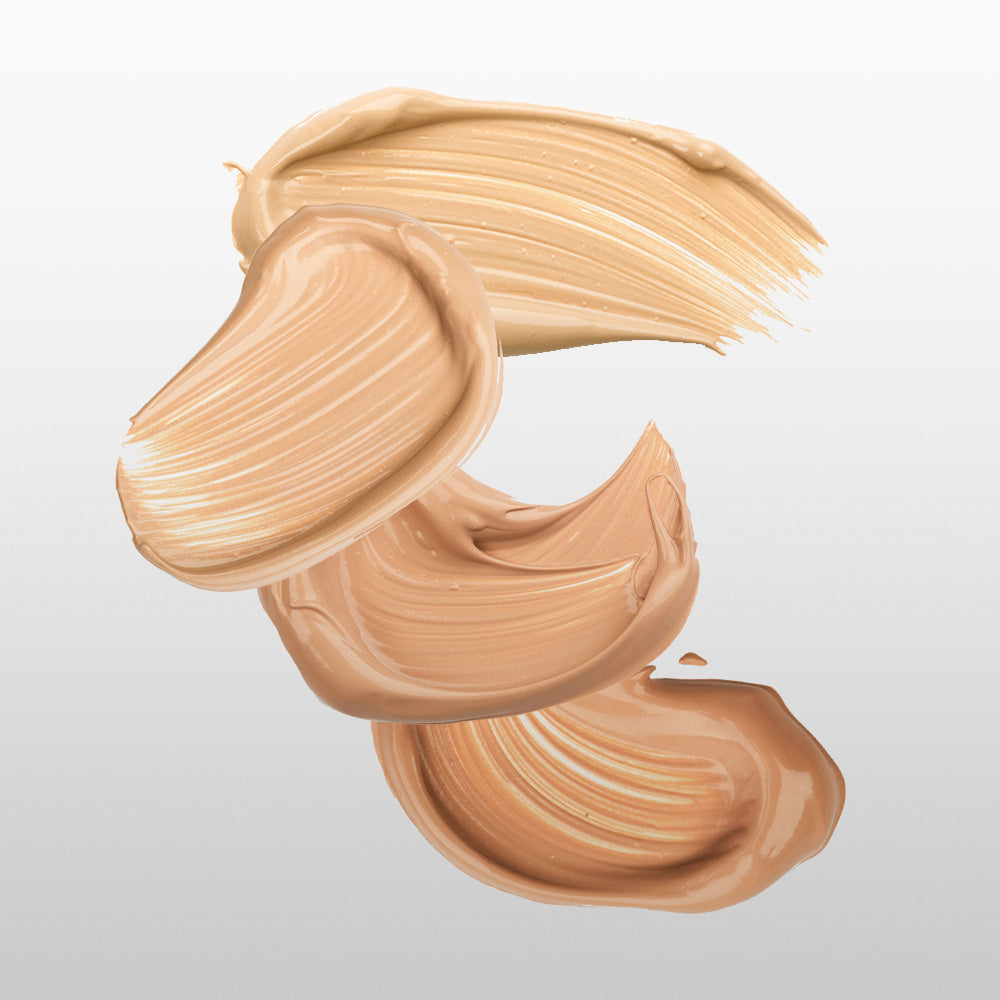 GRAFEN  Match Up Foundation 40ml, texture de fond de teint beige sur fond blanc, présentation produit beauté