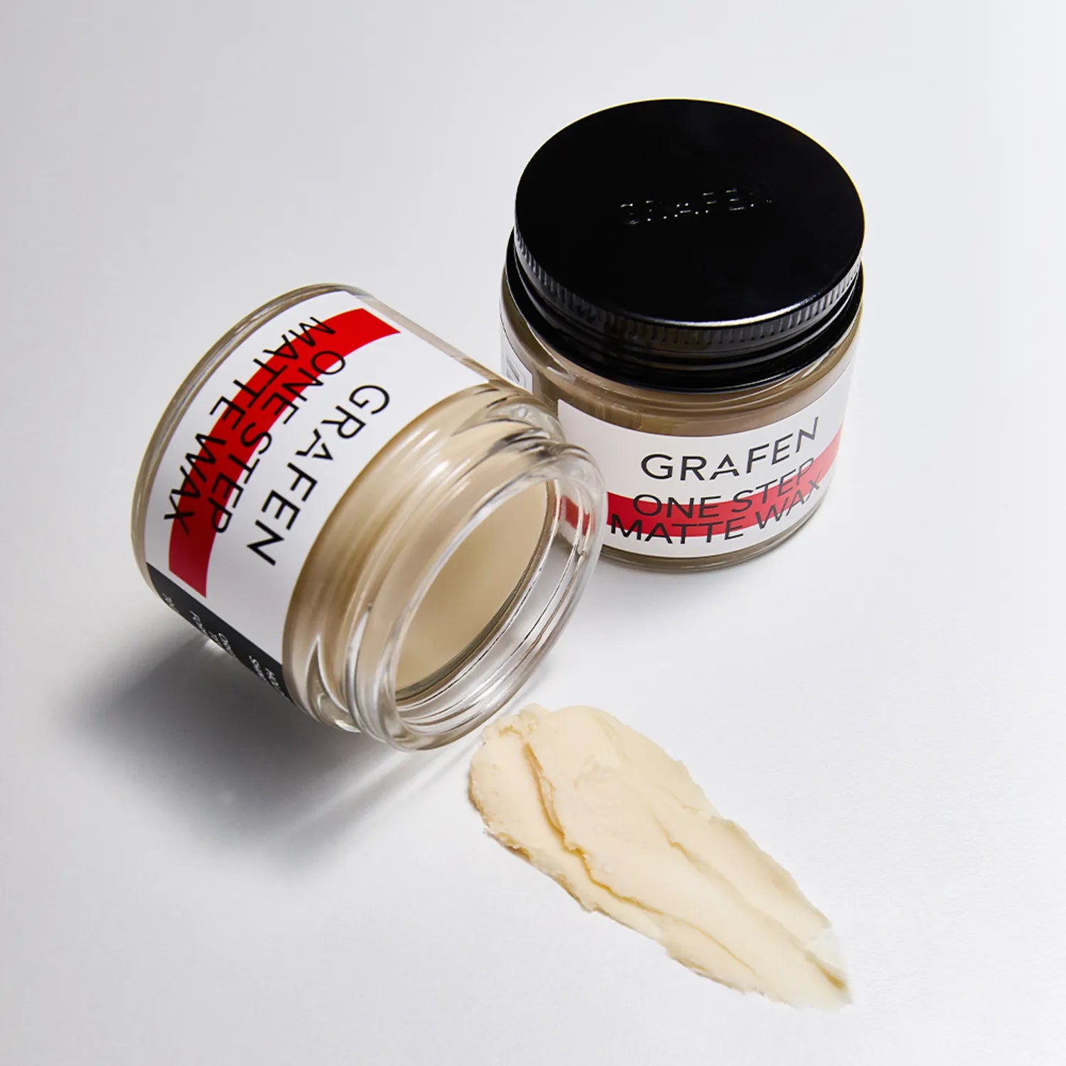 GRAFEN One-Step Matte Wax 70g, pot de cire coiffante mate sur fond clair, contexte cosmétique visuel.