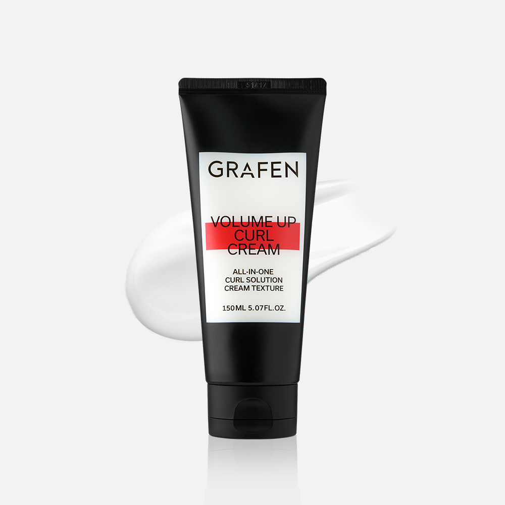 GRAFEN  Volume Up Curl Cream 150ml : tube crème coiffante boucles, marque GRAFEN sur fond blanc, texture crème