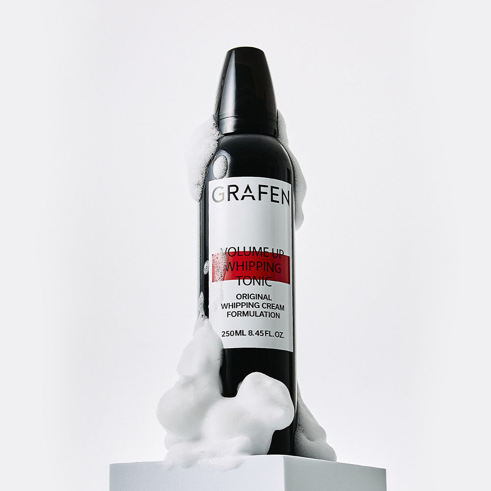 GRAFEN  Volume Up Whipping Tonic 100ml, produit cosmétique sur fond clair avec branding GRAFEN et étiquette détaillée