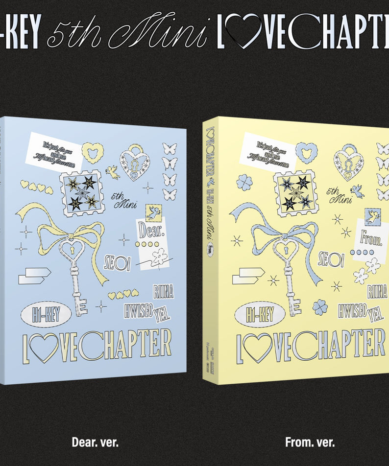 H1-KEY - [LOVECHAPTER] (Random 1 of 2) - Album Kpop, couverture “I♥VECHAPTER” avec versions Dear/From, design pastel