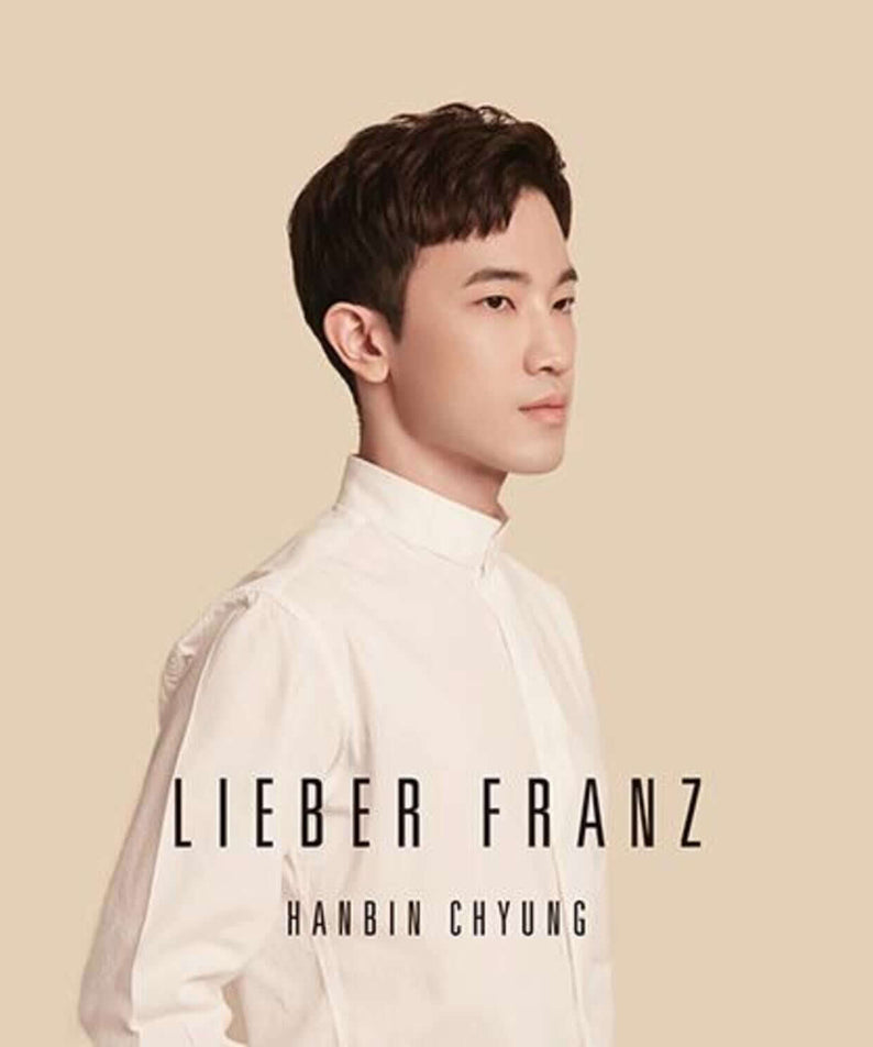 HANBIN CHYUNG - [LIEBER FRANZ] - Album Kpop, couverture avec portrait de HANBIN CHYUNG en chemise blanche, fond beige.
