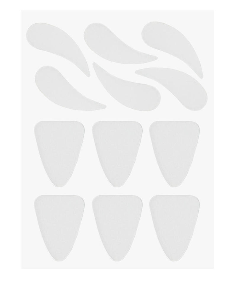 Décris l'image en français : HANSKIN Collagen Frown Patch 5 Sheets 60 Patches, patchs faciaux en forme de triangle, sur fond blanc.