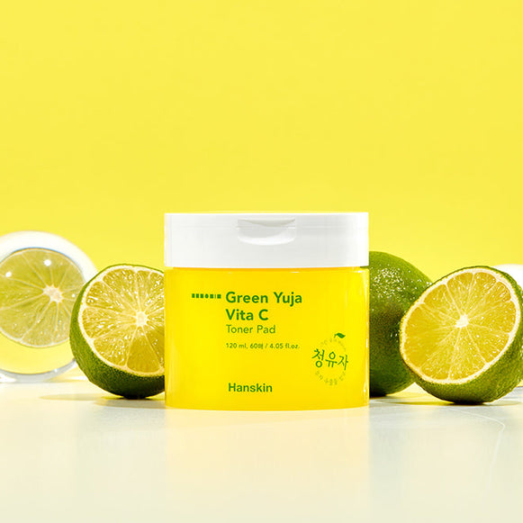 HANSKIN Green Yuja Vita C Toner Pad 120ml disponible sur Ma petite Coree, ton Eshop 100% K-beauty en direct de Seoul