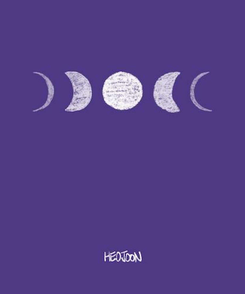 HEOJOON - EP - Album Kpop, pochette violette avec lune et logo HEOJOON, visuel K-pop minimaliste