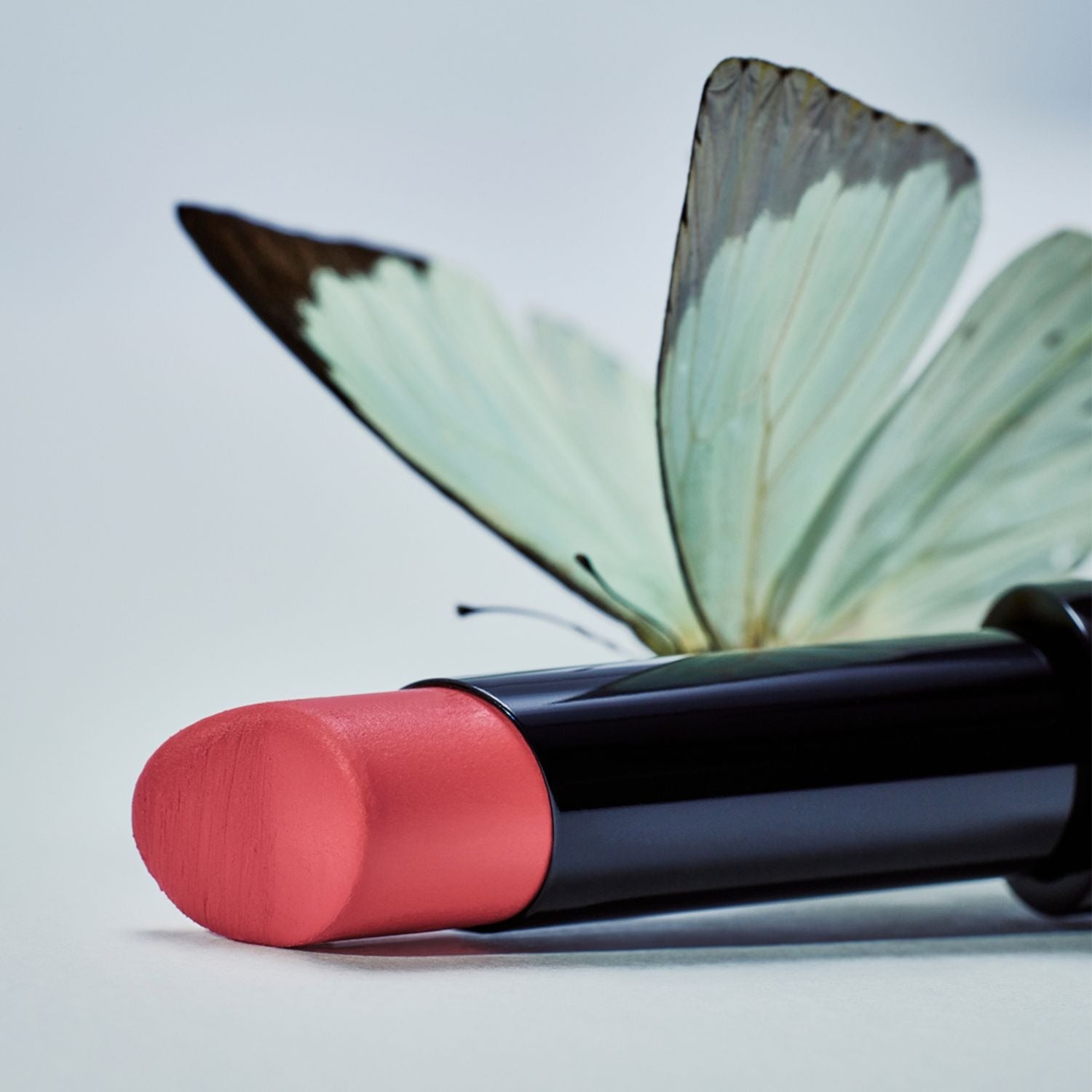 HERA Sensual Powder Matte Lipstick 3g de HERA, rouge mat sur fond clair, gros plan avec packaging et texture