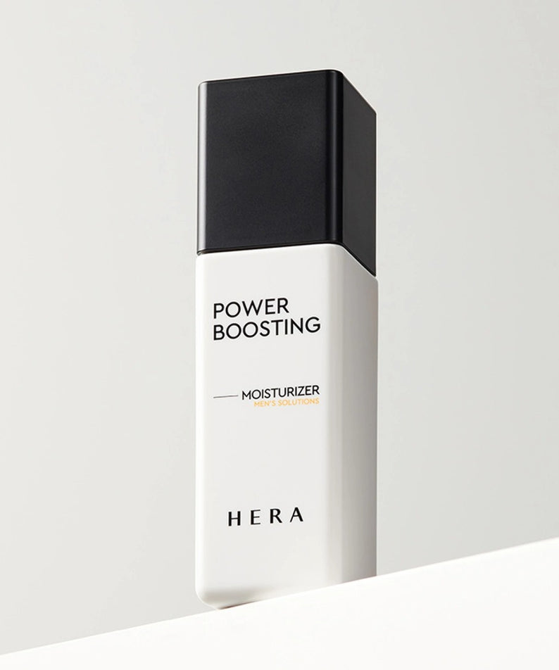HERA Powder Boosting Moisturzer 110ml soin de la peau hydratant présenté en flacon élégant noir et blanc