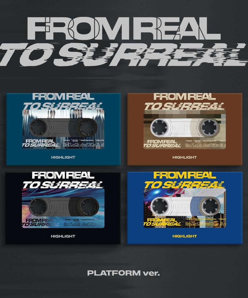 HIGHLIGHT - The 6th MINI ALBUM [From Real to Surreal] (PLATFORM Ver.) (Random 1 of 4) couverture Kpop, coffrets bleus/noirs