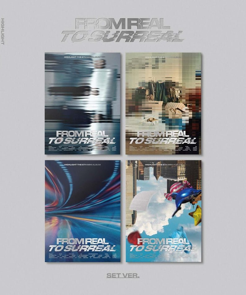 HIGHLIGHT - The 6th MINI ALBUM [From Real to Surreal] (Random 1 of 4) - Album Kpop, coffret visuel sur fond gris, marque HIGHLIGHT