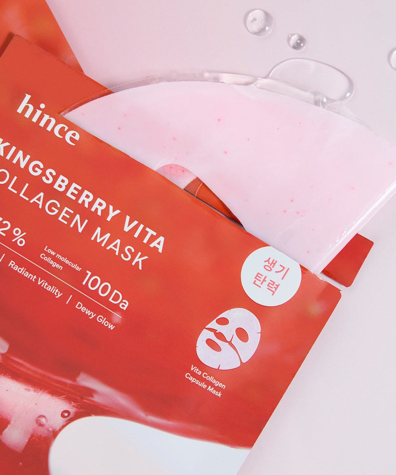 Masque HINCE Kingberry Vita Collagen 37g pour une peau éclatante et ferme, hydratation intense et éclat radieux.