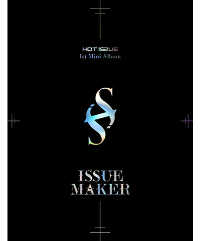 HOT ISSUE - 1st Album [ISSUE MAKER] - Album Kpop de HOT ISSUE, couverture noire stylée avec ISSSUE MAKER et symboles