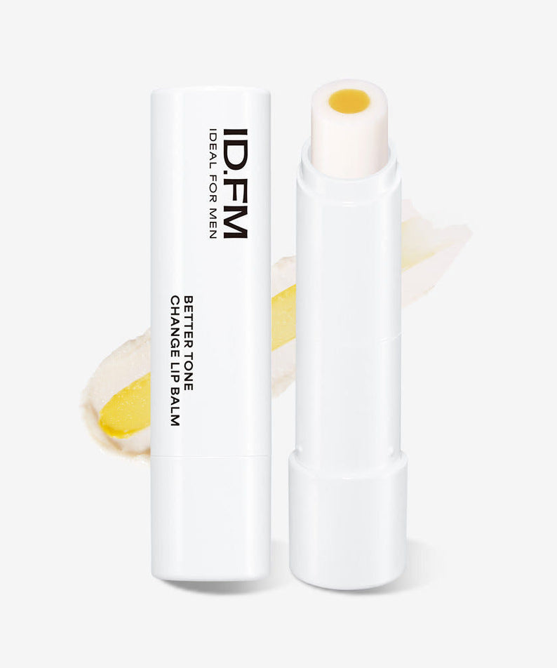 IDEAL FOR MEN Baretone Lip Balm 4g : baume à lèvres Baretone, stick blanc, fond clair, gros plan produit