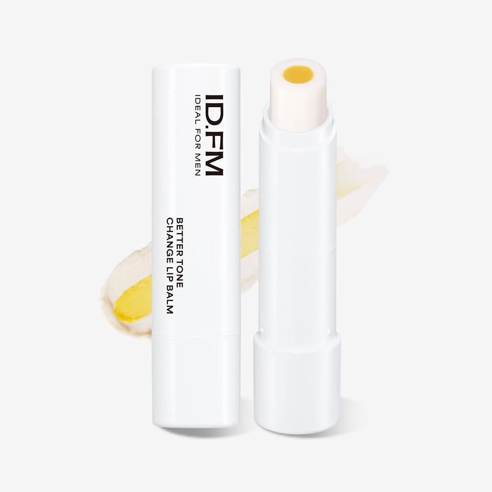 IDEAL FOR MEN Baretone Lip Balm 4g : baume à lèvres Baretone, stick blanc, fond clair, gros plan produit