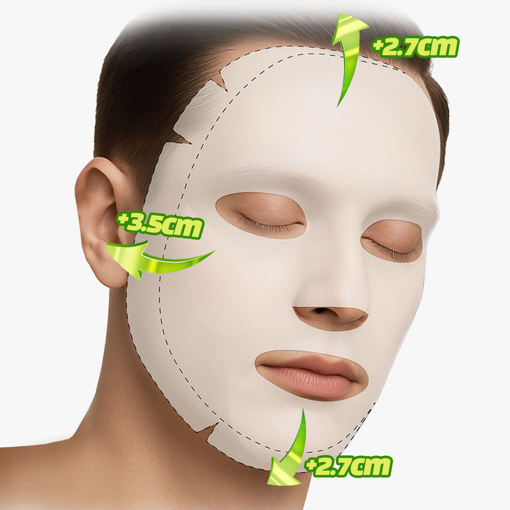 IDEAL FOR MEN Perfect Big Face Mask (5 sheets) : masque visage homme, vue sur tissu couvrant, packaging/pack 5