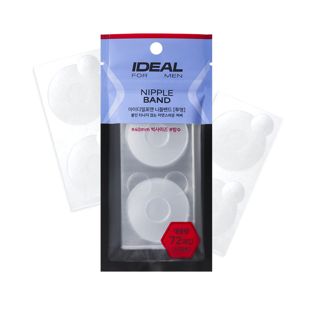 IDEAL FOR MEN Nipple Bands (Transparent) 72-Pack [36-Pack]