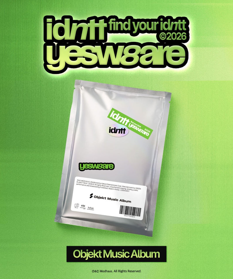 IDNTT - [yesweare] (Objekt Music Album ver.) - Album Kpop, pochette sur fond vert, design idntt/yesweare, édité