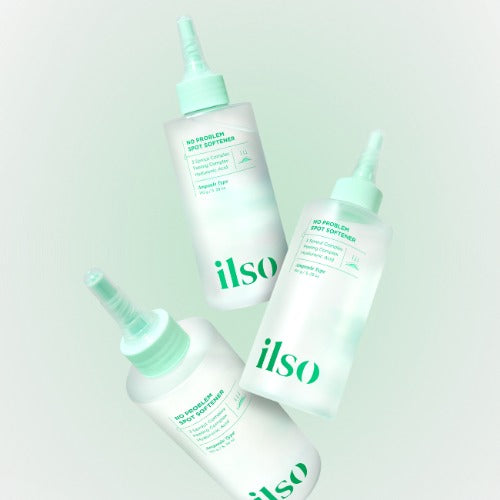 ILSO No Trouble Spot Softener 150g, flacons ILSO sur fond clair, produit anti-taches en contexte visuel propre.