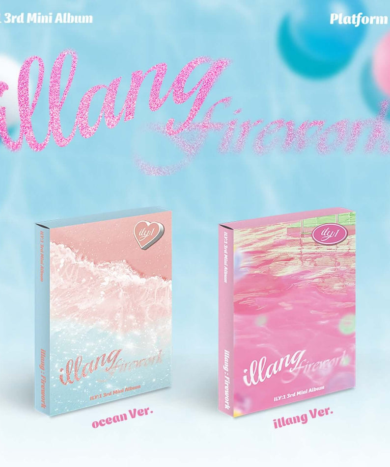 ILy:1 - 3rd Album [illang:Firework] (Platform Ver.) (ocean Ver. / illang Ver.) (Set of 2) Album Kpop, coffret, visuel rose-bleu