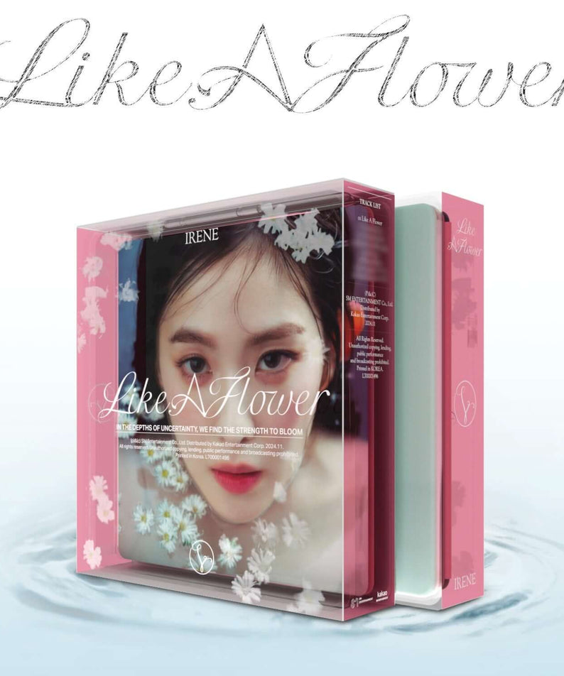 IRENE - 1st Album [Like A Flower] (Case Ver.) - Album Kpop, coffret rose avec photo de la chanteuse sur fond clair