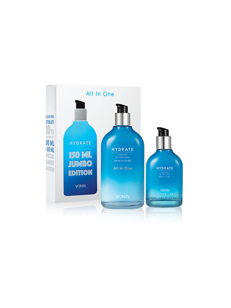 ISAKNOX  Bonin All-in-One Hydrate 150ml + 80ml, pack de bouteilles hydratantes sur fond blanc, produits VONN.