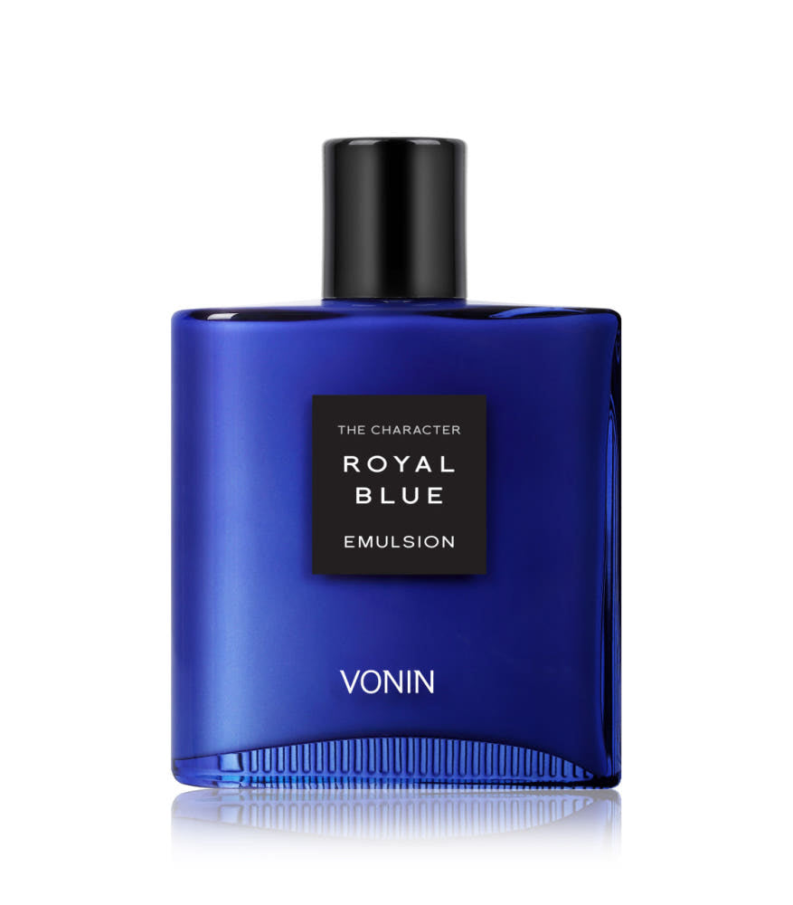 ISAKNOX  Bonin The Character Royal Blue Emulsion 140ml : flacon bleu royal sur fond blanc, visuel produit de marque.