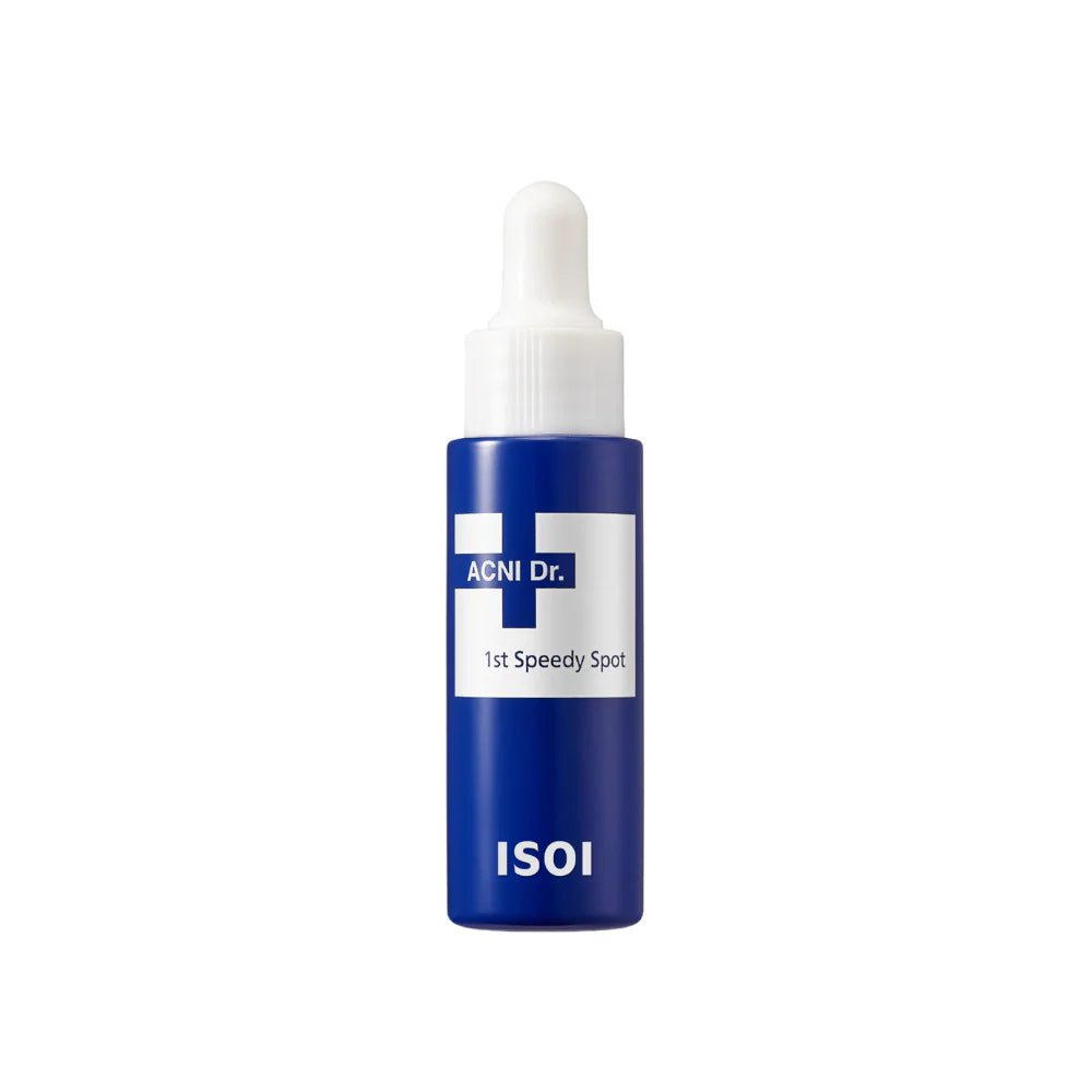 Photo produit : ISOI ACNI Dr. 1st Speedy Spot (14ml), flacon bleu de la marque ISOI sur fond blanc.
