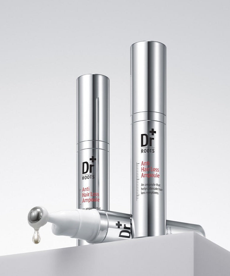 ISOI Dr.Roots Anti-Hair Loss Ampoule 10ml de la marque ISOI, visuel sur flacons argentés et sérum anti-chute