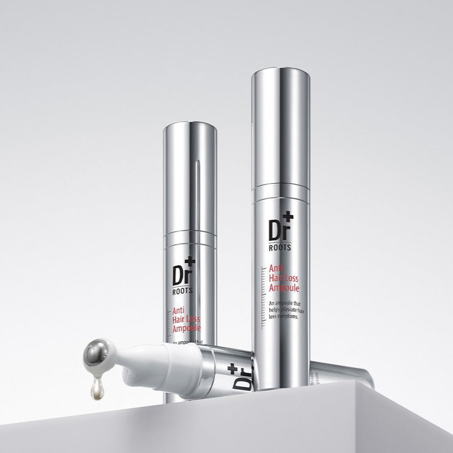 ISOI Dr.Roots Anti-Hair Loss Ampoule 10ml de la marque ISOI, visuel sur flacons argentés et sérum anti-chute