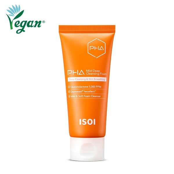 ISOSI PHA Mild Deep Cleansing Foam 100ml ISOI flacon mousse nettoyante sur fond blanc, produit en gros plan, marque visible