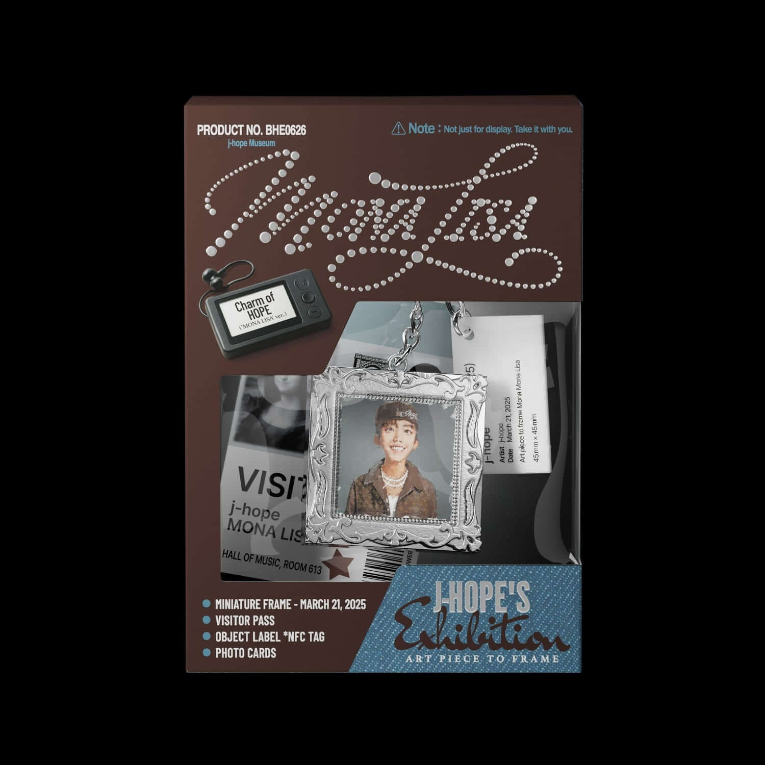J-HOPE - [Charm of HOPE] (‘MONA LISA' ver.) - Album Kpop, coffret photo et cartes, design noir artée, marque J-HOPE