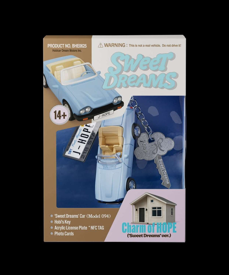 J-HOPE - [Charm of HOPE] (‘Sweet Dreams' ver.) - Album Kpop : coffret Sweet Dreams bleu, photo carte et accessoires, pack Charm of HOPE.