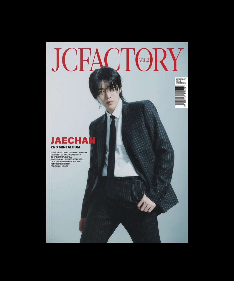 JAECHAN - 2nd Mini Album [JCFACTORY vol.2] (Poster ver.) - Album Kpop, couverture affiche avec JAECHAN en costume sombre