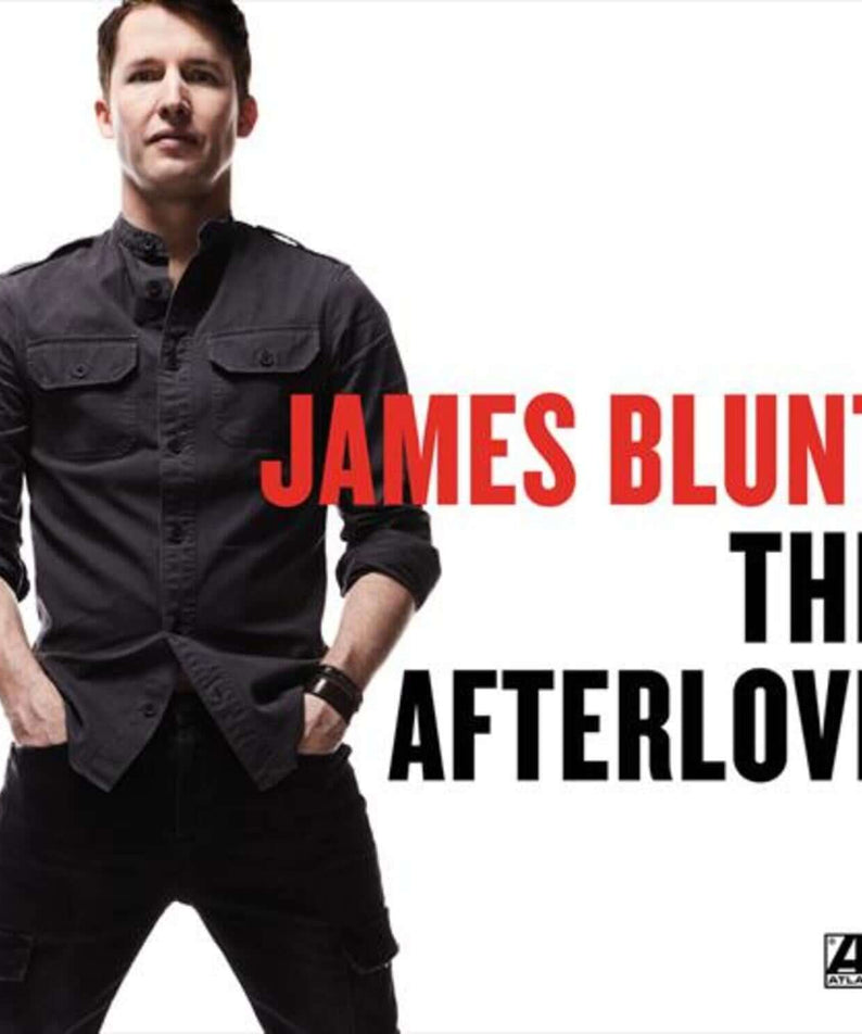 JAMES BLUNT - The Afterlove [EU Import] - Album Kpop : visuel promo James Blunt sur fond clair, titre THE AFTERLOVE en rouge