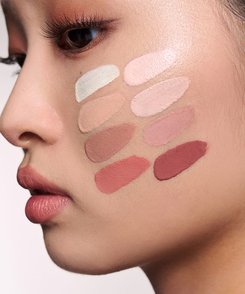 JAVINDESEOUL Wink Cushion Shade Primer 8g, marque JAVINDESEOUL, maquillage appliqué sur visage maquillé en studio.