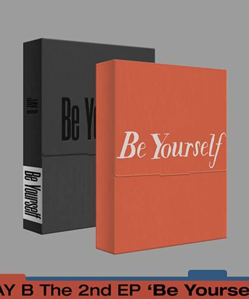 JAY B - [Be Yourself ](2 SET) - Album Kpop, coffrets noir et orange JAY B, décor collectionneur Kpop sur fond gris