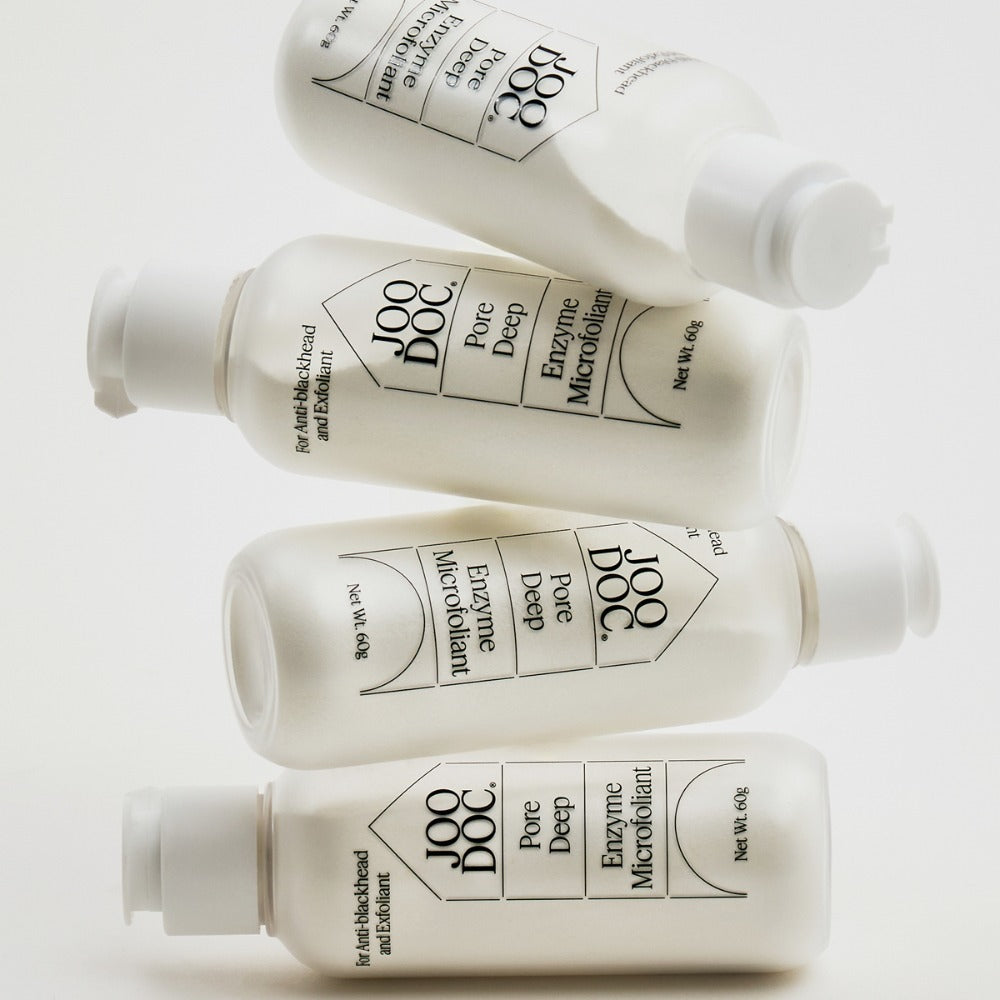 JOODOC  Pore Deep Enzyme Microfoliant 60g, tubes de soin sur fond clair, vue produit de la marque JOODOC
