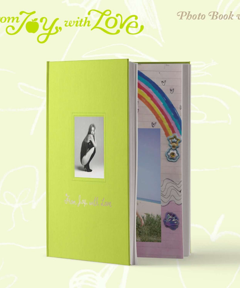 JOY - 1st Album [From JOY, with Love] (Photo Book Ver.) - Album Kpop, photo book vert, cover ouverte, style Kpop.