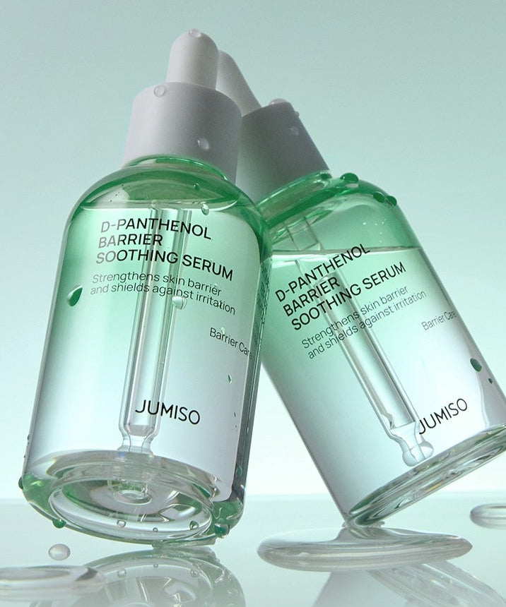 Décris l'image en français en mentionnant le produit, la marque et le contexte visuel : JUMISO D-Panthenol Barrier Soothing Serum 70ml