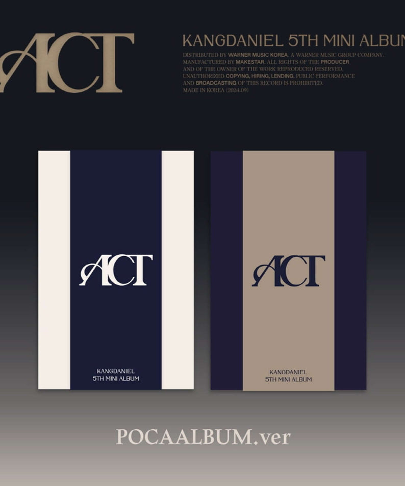 KANGDANIEL - 5 [ACT] (A VER., B VER.) POCA ALBUM (Random 1 of 2) : visuel pochette Kpop ACT sur fond sombre