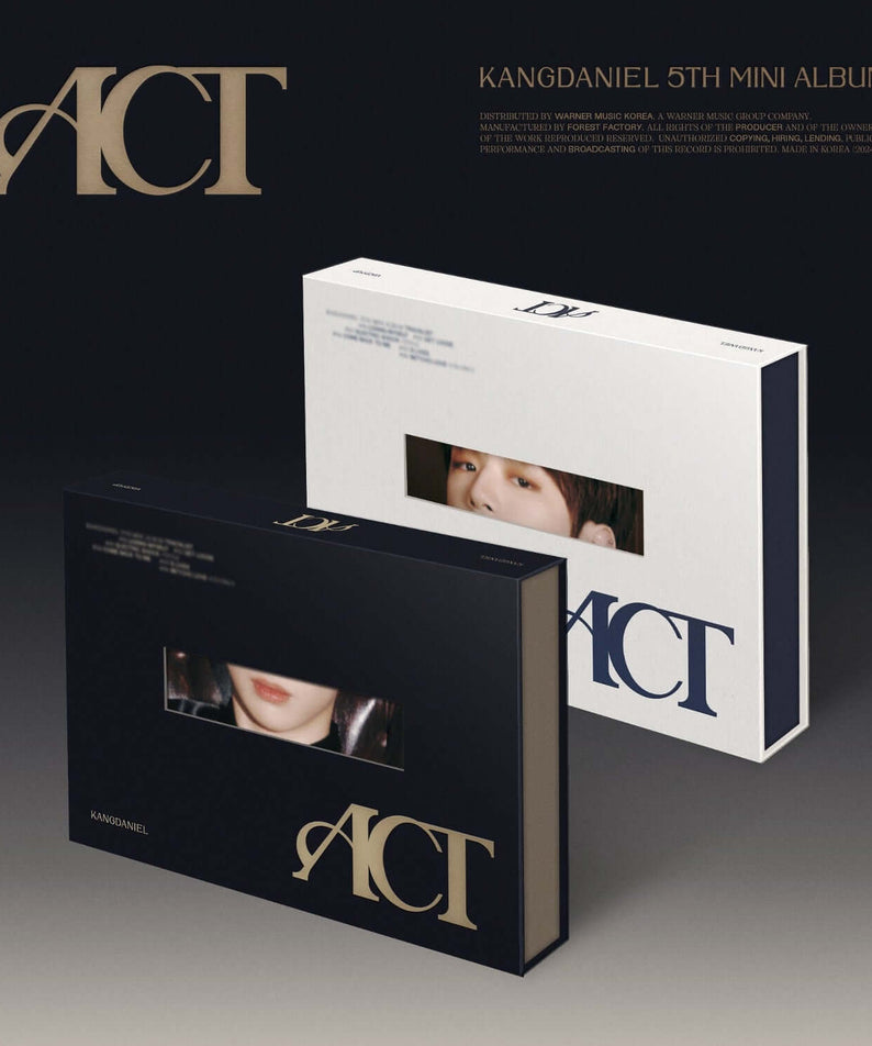 KANGDANIEL - 5 [ACT] (A VER., B VER.) (Random 1 of 2) - Album Kpop : coffrets A et B ACT, visuel noir et photos.