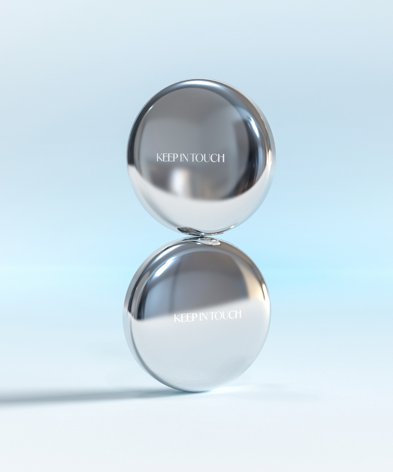 KEEP IN TOUCH Sot Cloud Blur Powder Pact compact élégant, maquillage flou pour une peau impeccable et naturelle, fond bleu doux