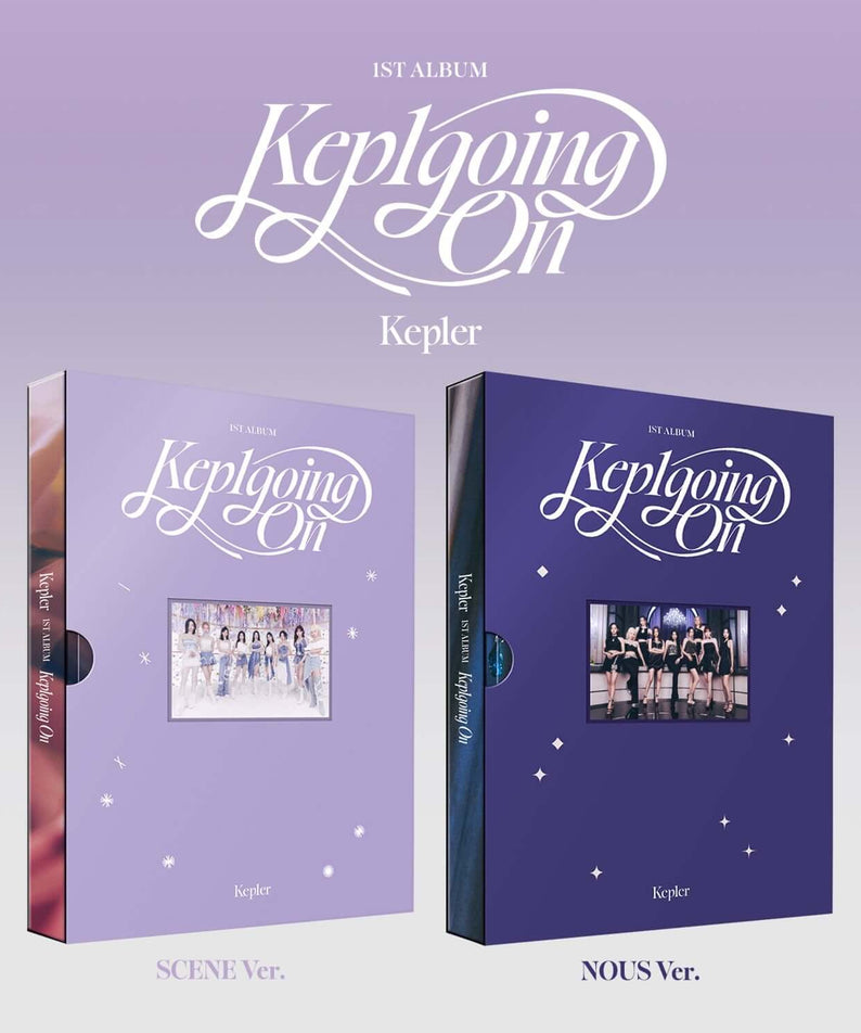 KEP1ER - 1st Album [Kep1going On] (Scene Ver. / Nous Ver.) (Random) - Album Kpop KEP1ER, coffrets violet & bleu