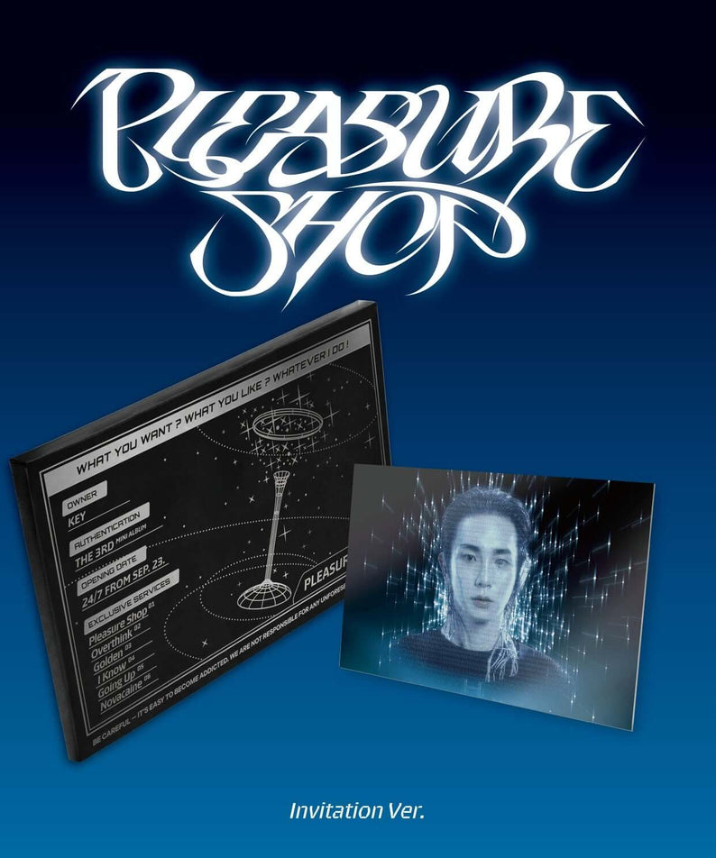 KEY - 3rd Album [Pleasure Shop] (Invitation Ver.) - Album Kpop : pochette sombre bleue, livret et photos, visuel fan